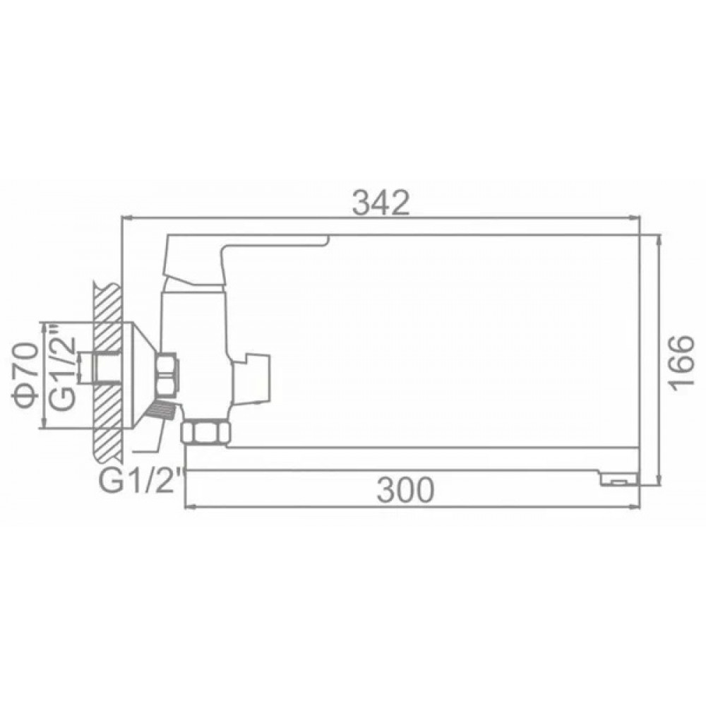 L2277W Смеситель для ванны с длинным изливом, латунь, белый+хром