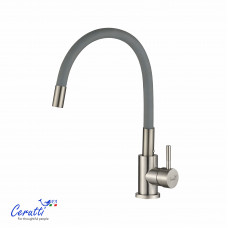 АТЭНА (ATENA) BN-G Cмеситель для кухни, цвет МАТОВЫЙ НИКЕЛЬ, серый излив CT12137