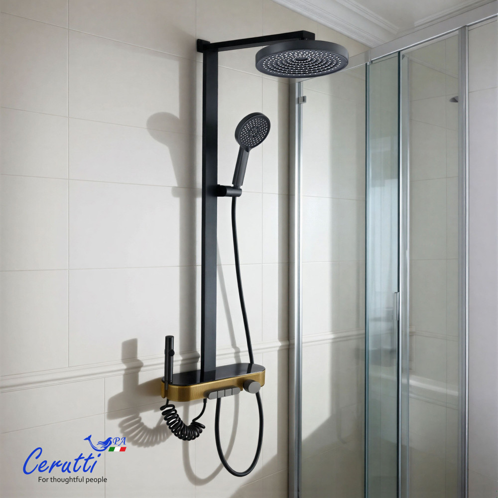 NEVIO система душевая, верхний и ручной душ ABS, шланг PVC Ceruttispa