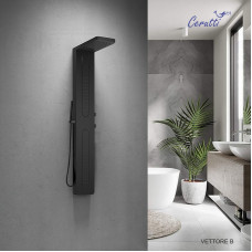 VETTORE B душевая панель из нержавеющей стали, цвет черный, размер 1450 х 220 мм Ceruttispa