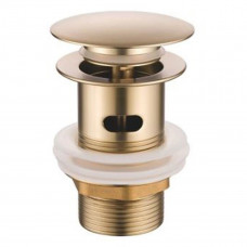 L65Y-2 Золотой сатин,донный клапан с переливом (кнопка)