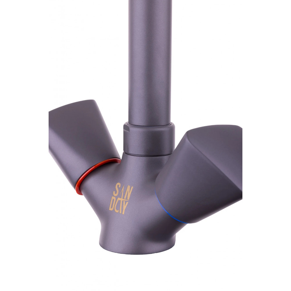 450605-26 Смеситель Sanday кухня, латунь, тёмно серый графит, гайка 450605-26 Смеситель Sanday кухня, латунь, тёмно серый графит, гайка