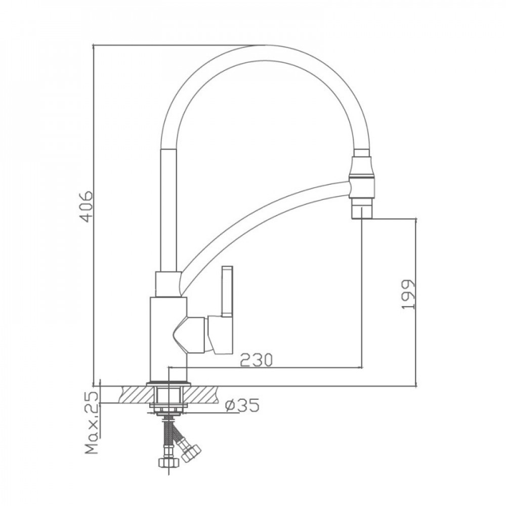 VF.72505-8 Смеситель для кухни, латунь Valfex Argo White