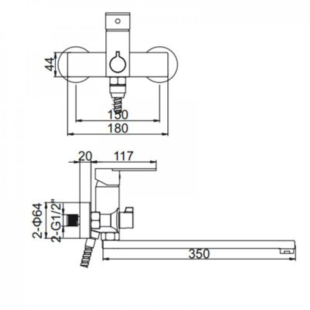 74155  KAISER Sena ванна встр. перек.Betta Ф35 L-35cm