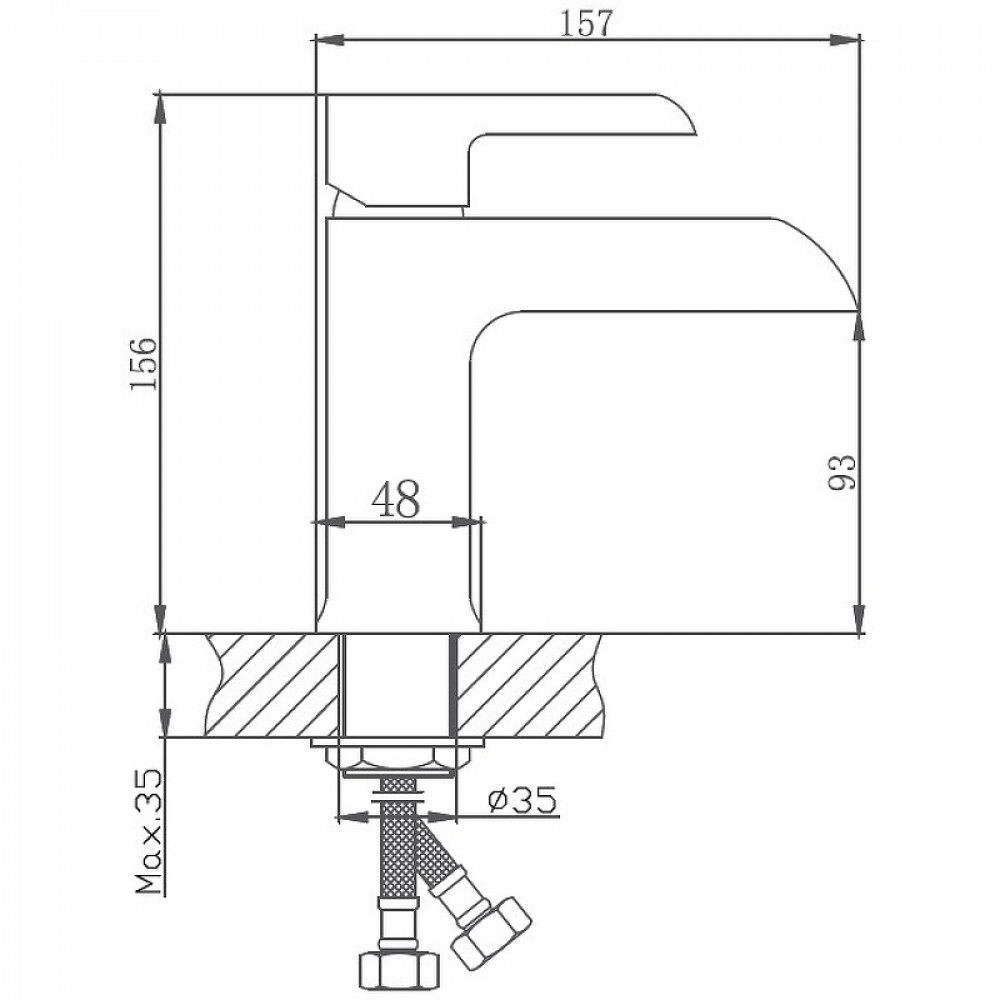 HB10805-8 Смеситель для раковины с гайкой