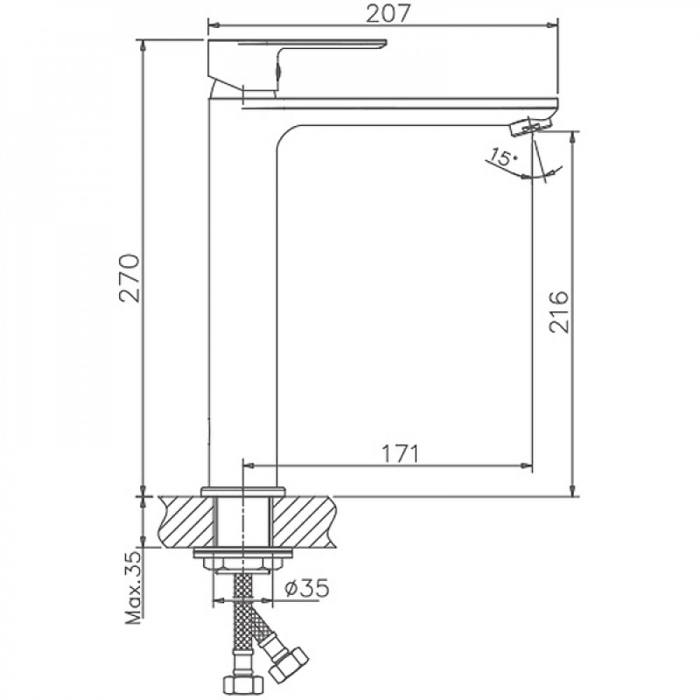 HB11505-8 Смеситель для раковины(латунь) белый/хром