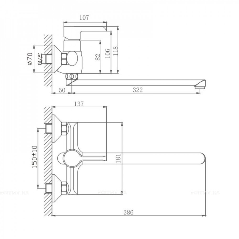 HB22805-8 Смеситель для ванны с изливом