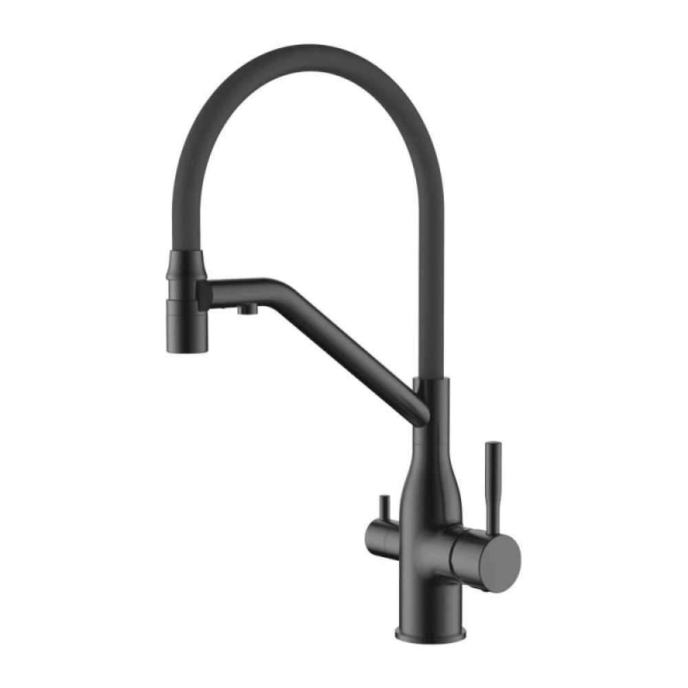 L4797D-12 Смеситель для кухни с выходом под питьевую воду, с магнитным держателем, оружейная сталь