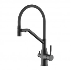 L4797D-12 Смеситель для кухни с выходом под питьевую воду, с магнитным держателем, оружейная сталь