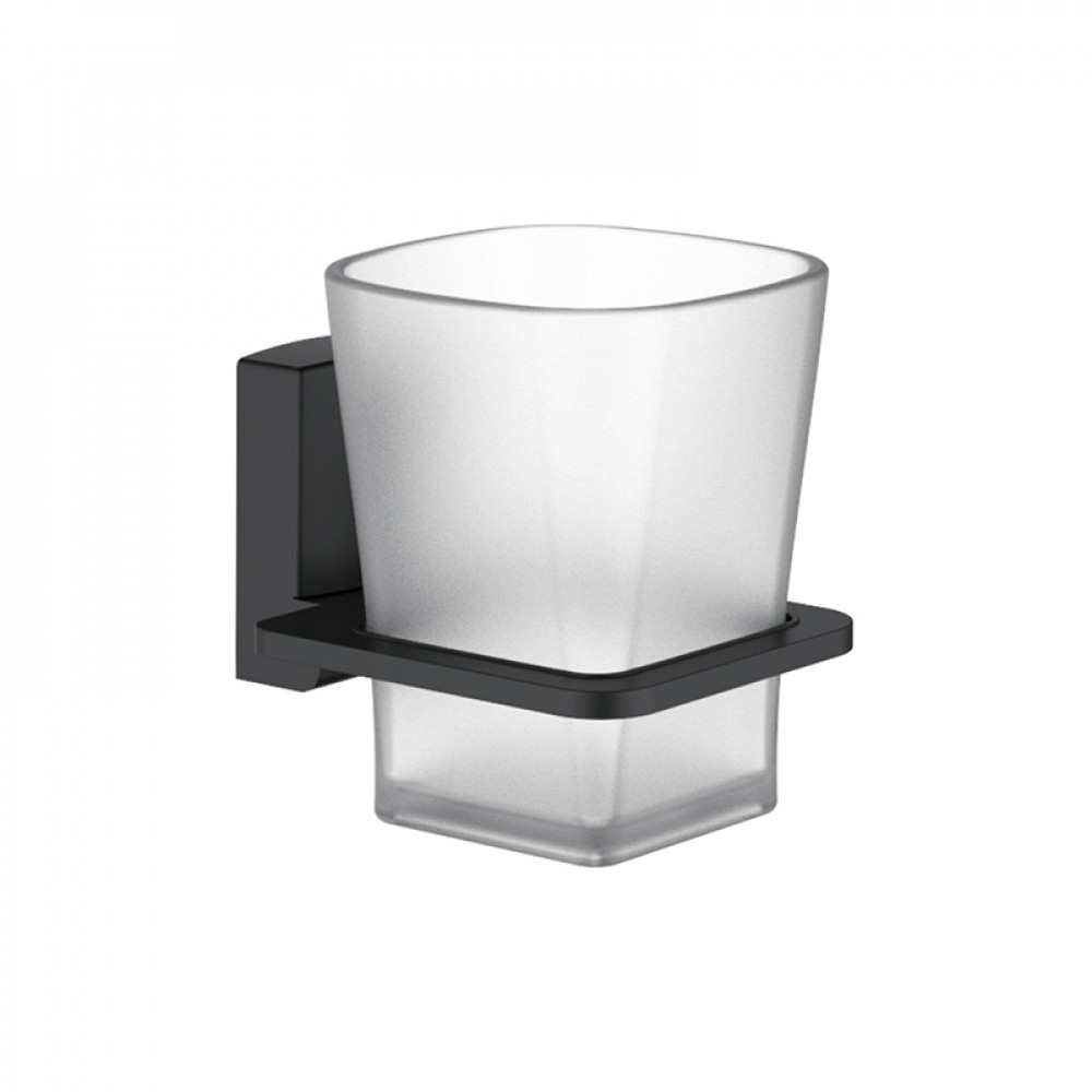 L30306B Черный, стакан одинарный настенный (стекло)
