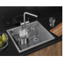 5708R, АЛЮМИНИУМ, кухонная мойка, кварц Granula, Kitchen Space Rinzer, 58х52 см