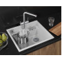 5708R, АРКТИК (Белый) кухонная мойка, кварц Granula, Kitchen Space Rinzer, 58х52 см