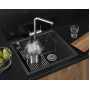 5708R, ЧЁРНЫЙ, кухонная мойка, кварц Granula, Kitchen Space Rinzer, 58х52 см