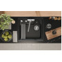 5708R, ЧЁРНЫЙ, кухонная мойка, кварц Granula, Kitchen Space Rinzer, 58х52 см