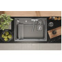 7308R, АЛЮМИНИУМ, кухонная мойка, кварц Granula, Kitchen Space Rinzer, 73х52 см