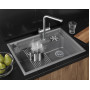 7308R, АЛЮМИНИУМ, кухонная мойка, кварц Granula, Kitchen Space Rinzer, 73х52 см