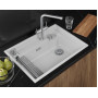 7308R, АРКТИК (белый), кухонная мойка, кварц Granula, Kitchen Space Rinzer, 73х52 см