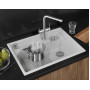 7308R, АРКТИК (белый), кухонная мойка, кварц Granula, Kitchen Space Rinzer, 73х52 см