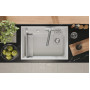 7308R, АРКТИК (белый), кухонная мойка, кварц Granula, Kitchen Space Rinzer, 73х52 см
