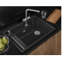 7308R, ЧЁРНЫЙ, кухонная мойка, кварц Granula, Kitchen Space Rinzer, 73х52 см