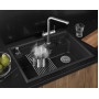 7308R, ЧЁРНЫЙ, кухонная мойка, кварц Granula, Kitchen Space Rinzer, 73х52 см