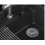 7308R, ЧЁРНЫЙ, кухонная мойка, кварц Granula, Kitchen Space Rinzer, 73х52 см
