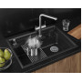 7308R, ШВАРЦ (чёрный металлик), кухонная мойка, кварц Granula, Kitchen Space Rinzer, 73х52 см