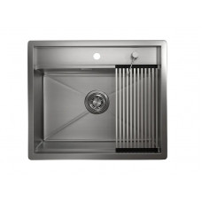 KS-6051, Сталь Сатин, стальная кухонная мойка, Kitchen Space