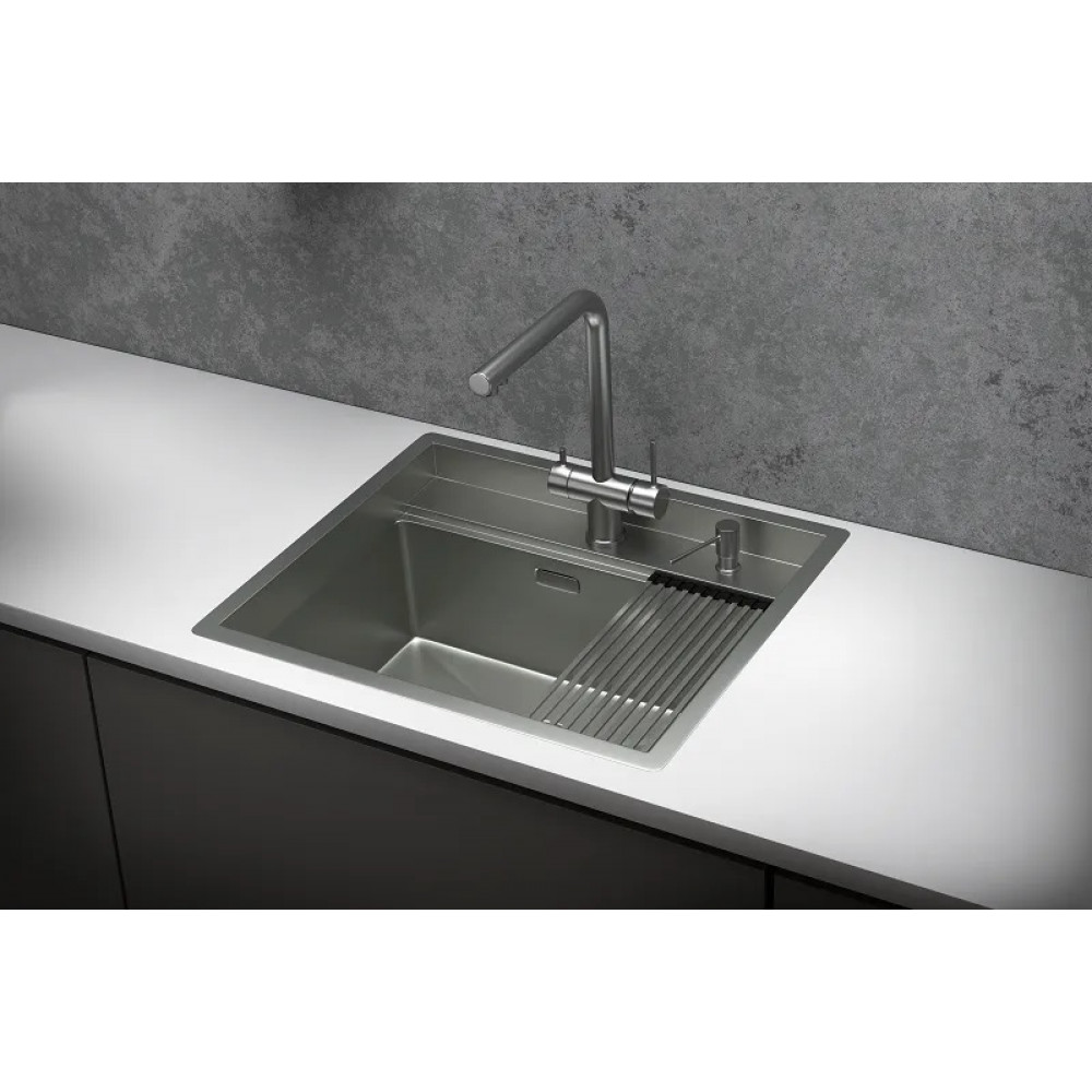 KS-6051, Сталь Матовая, стальная кухонная мойка, Kitchen Space