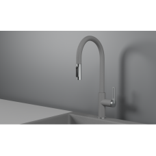 GR-8168 Смеситель для кухни с выдвижным изливом, ГРАФИТ. GRANULA GR-8168 Смеситель для кухни с выдвижным изливом, ГРАФИТ. GRANULA