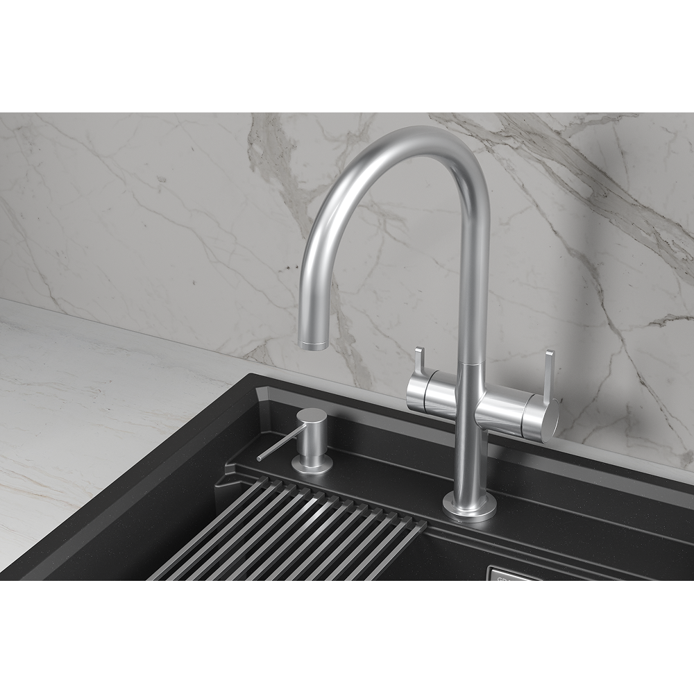 KS-8274, НЕРЖ, СМЕСИТЕЛЬ КУХОННЫЙ KITCHEN SPACE