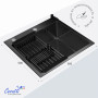Мойка для кухни GLORIA50B nano black (графит) нерж.сталь 500*500*220 Ceruttispa