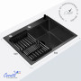Мойка для кухни GLORIA60B nano black (графит) нерж.сталь 600*500*220 Ceruttispa HMS6050B