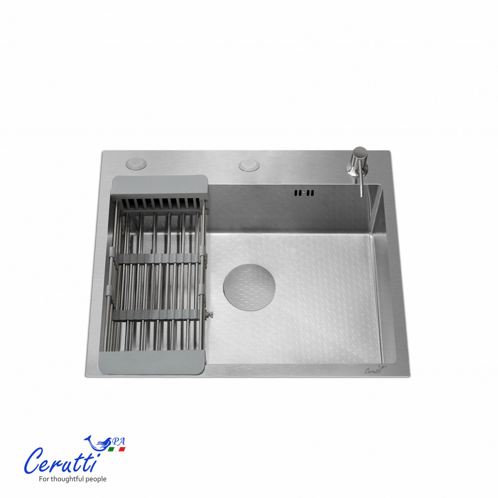 Мойка для кухни GLORIA50 nano embos (матовый хром) нерж. сталь 500х500х220 Ceruttispa