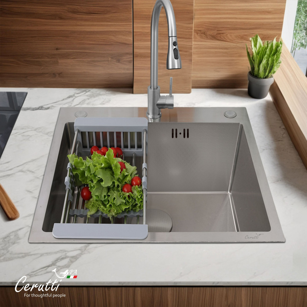 Мойка для кухни GLORIA50 nano embos (матовый хром) нерж. сталь 500х500х220 Ceruttispa