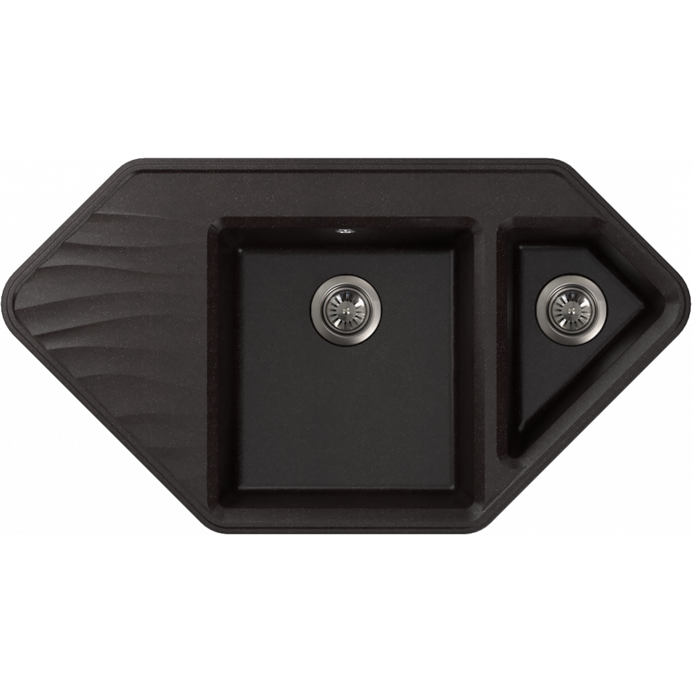 Мойка FG Европа 405 искристый чёрный с двойным сифоном