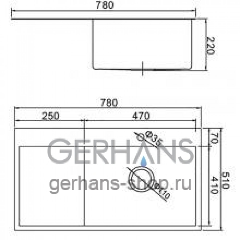 Мойка для кухни из нержавеющей стали gerhans k37851b r