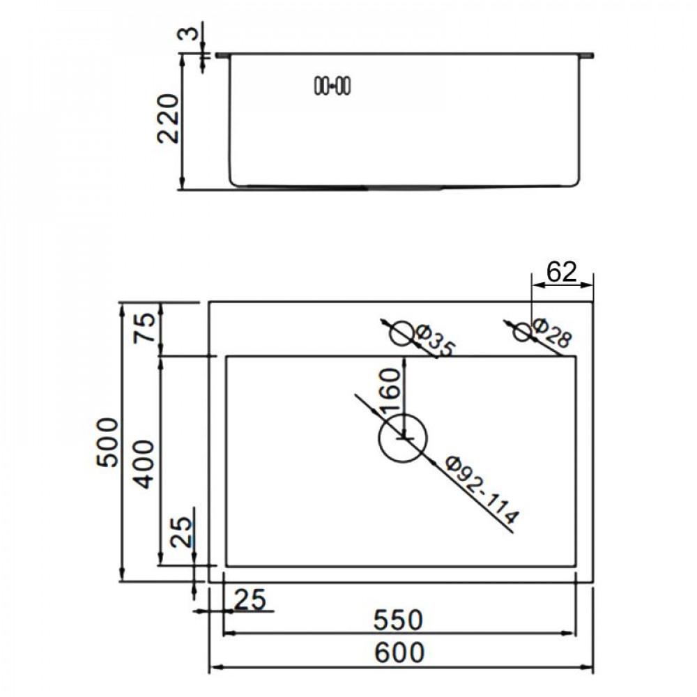 K36050 Кухонная мойка из нержавеющей стали Gerhans (600х500 мм) K36050 Кухонная мойка из нержавеющей стали Gerhans (600х500 мм)