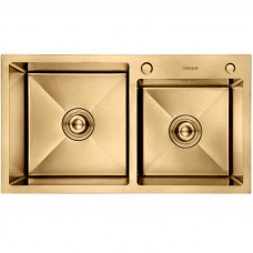 K37843G-S Кухонная мойка двойная нерж.сталь GERHANS золото
