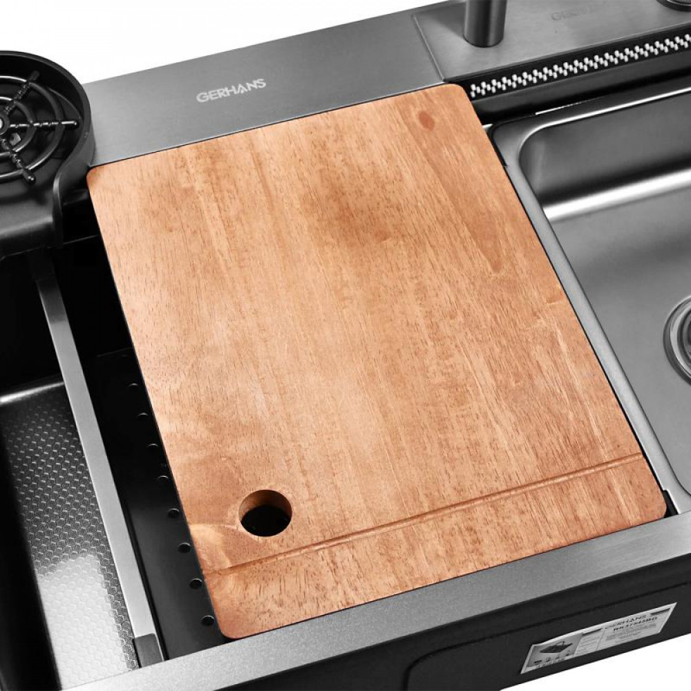 K37545BD (PVD чёрный "Декор", кухонная мойка премиум-класса "Комплект Плюс") GERHANS