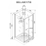 BELLA901B (90*90*215-225) Душевая кабина без крыши,квадратная,низкий поддон Ceruttispa