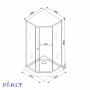 ZEP91FR PARLY (90*90*197)Душевое ограждение матовое стекло 4 мм, белый профиль, низкий поддон, сифон
