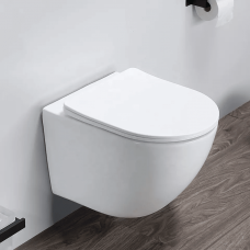 CT7183 SELLA Aria унитаз подвесной (490*360*325) безободковый, тонкая крышка дюропласт с микролифтом
