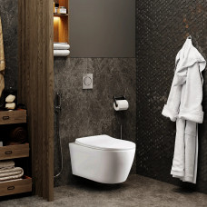 CT10362 SELLA UF Унитаз подвесной (485*365*360) безободковый, безободковый, тонкая крышка дюропласт
