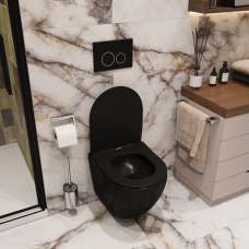 TICINO Aria MB Унитаз подвесной безободковый черный матовый, ТЕРМООБЖИГ Ceruttispa (485х365х350)