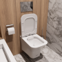 VETTORE Aria MW Унитаз подвесной(480*340*350)безободковый, белый.мат. сиденье дюроппласт Cerutti SPA