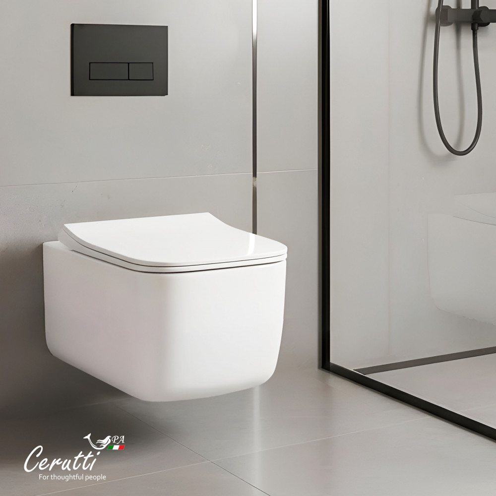 TACITO Aria Tornado унитаз подвесной (525*360*320) безободковый, тонкая крышка дюропласт CT12033