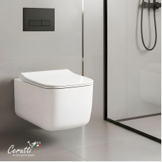 TACITO Aria Tornado унитаз подвесной (525*360*320) безободковый, тонкая крышка дюропласт CT12033