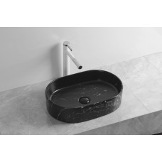 Раковина накладная CR0055B MMB2 мрамор матовый черный, овальная 500*350*120 Ceruttispa