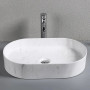 Раковина накладная CR0055B MMW1 мрамор матовый белый, овальная 500*350*120 Ceruttispa